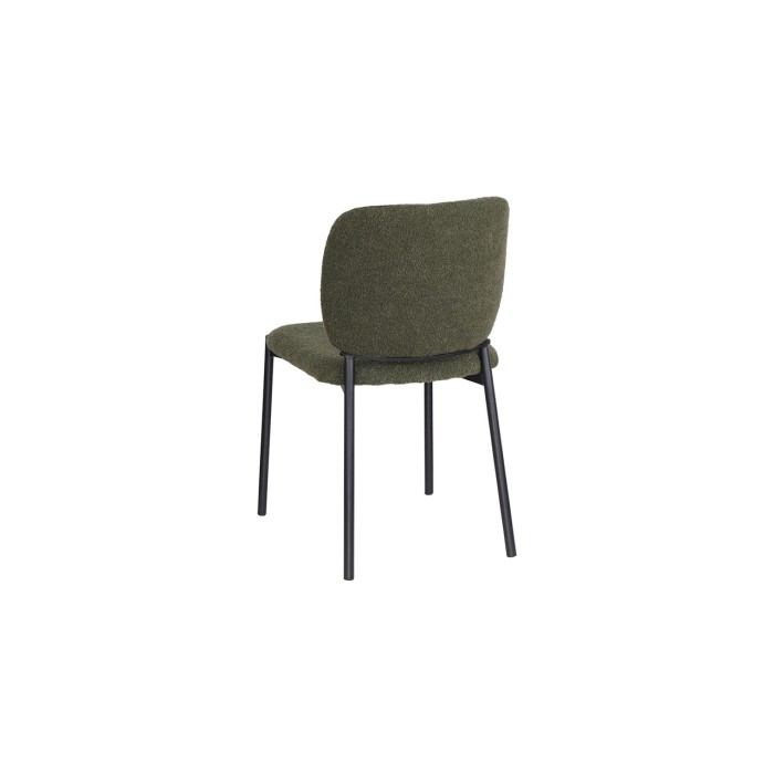 Lot de 2 chaises LYVORA – Tissu vert – Pieds métal – Design compact – Élégance naturelle et moderne 