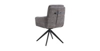 Lot de 2 fauteuils KAVINA – Tissu gris foncé – Pieds métal – Avec accoudoirs – Design élégant et enveloppant 