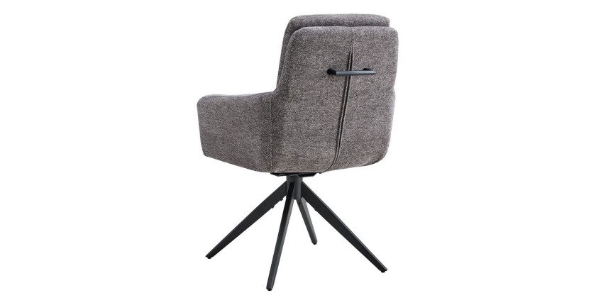 Lot de 2 fauteuils KAVINA – Tissu gris foncé – Pieds métal – Avec accoudoirs – Design élégant et enveloppant 