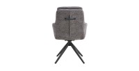 Lot de 2 fauteuils KAVINA – Tissu gris foncé – Pieds métal – Avec accoudoirs – Design élégant et enveloppant 