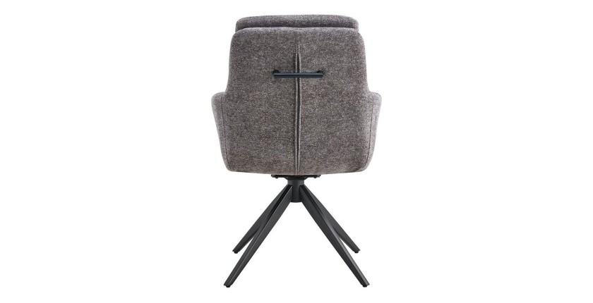 Lot de 2 fauteuils KAVINA – Tissu gris foncé – Pieds métal – Avec accoudoirs – Design élégant et enveloppant 