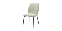 Lot de 2 chaises LIVARA – Tissu écru – Pieds métal – Design contemporain – Élégance lumineuse 