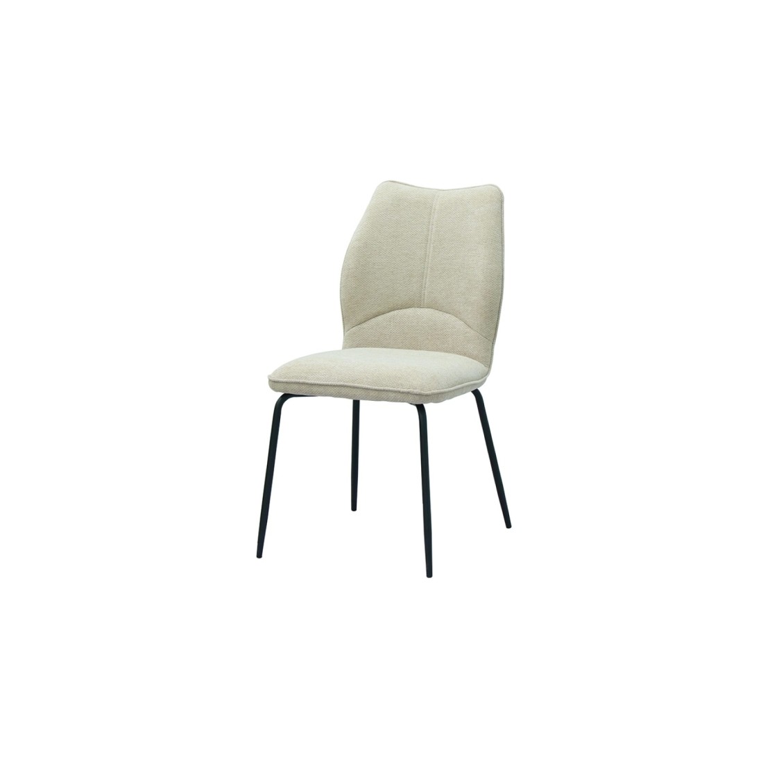 Lot de 2 chaises LIVARA – Tissu écru – Pieds métal – Design contemporain – Élégance lumineuse 