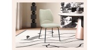 Lot de 2 chaises LIVARA – Tissu écru – Pieds métal – Design contemporain – Élégance lumineuse 