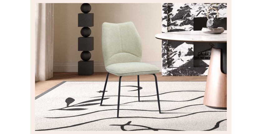 Lot de 2 chaises LIVARA – Tissu écru – Pieds métal – Design contemporain – Élégance lumineuse 