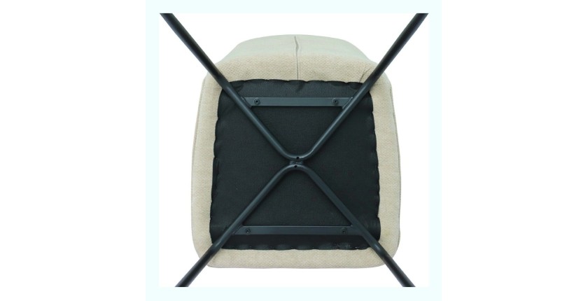 Lot de 2 chaises LIVARA – Tissu écru – Pieds métal – Design contemporain – Élégance lumineuse 