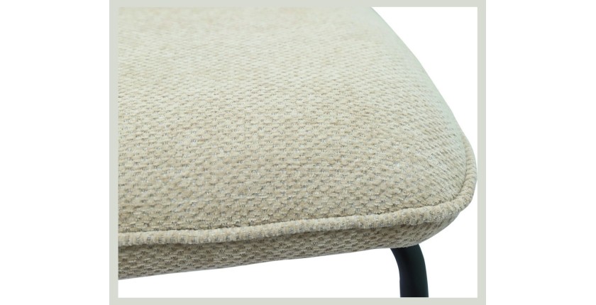Lot de 2 chaises LIVARA – Tissu écru – Pieds métal – Design contemporain – Élégance lumineuse 