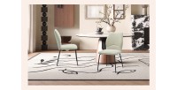 Lot de 2 chaises LIVARA – Tissu écru – Pieds métal – Design contemporain – Élégance lumineuse 