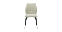 Lot de 2 chaises LIVARA – Tissu écru – Pieds métal – Design contemporain – Élégance lumineuse 