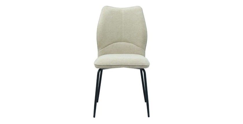 Lot de 2 chaises LIVARA – Tissu écru – Pieds métal – Design contemporain – Élégance lumineuse 