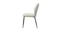Lot de 2 chaises LIVARA – Tissu écru – Pieds métal – Design contemporain – Élégance lumineuse 