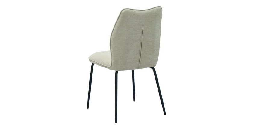 Lot de 2 chaises LIVARA – Tissu écru – Pieds métal – Design contemporain – Élégance lumineuse 