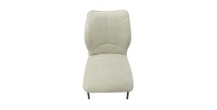 Lot de 2 chaises LIVARA – Tissu écru – Pieds métal – Design contemporain – Élégance lumineuse 