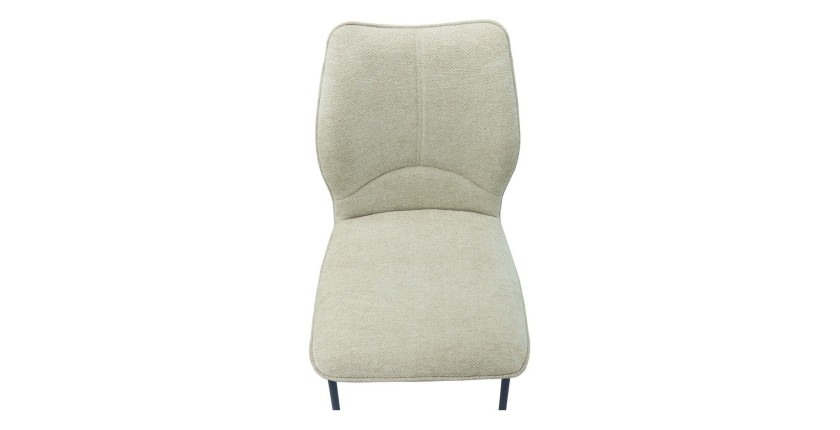 Lot de 2 chaises LIVARA – Tissu écru – Pieds métal – Design contemporain – Élégance lumineuse 