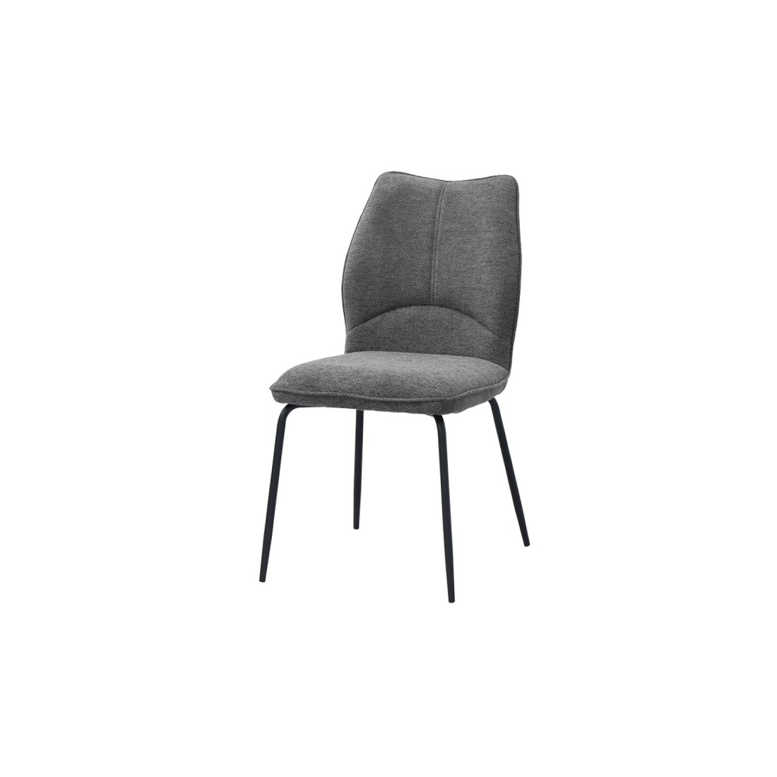 Lot de 2 chaises LIVARA – Tissu gris – Pieds métal – Design compact – Élégance sobre et moderne 