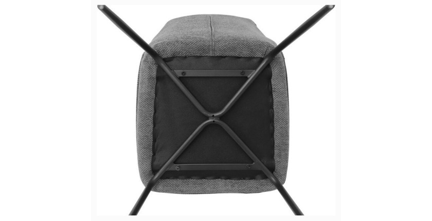 Lot de 2 chaises LIVARA – Tissu gris – Pieds métal – Design compact – Élégance sobre et moderne 