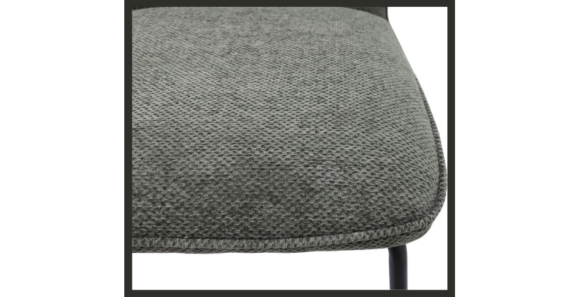 Lot de 2 chaises LIVARA – Tissu gris – Pieds métal – Design compact – Élégance sobre et moderne 