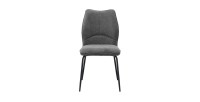Lot de 2 chaises LIVARA – Tissu gris – Pieds métal – Design compact – Élégance sobre et moderne 