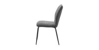 Lot de 2 chaises LIVARA – Tissu gris – Pieds métal – Design compact – Élégance sobre et moderne 