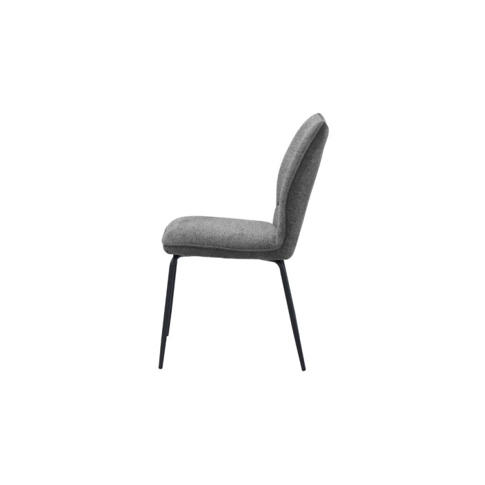 Lot de 2 chaises LIVARA – Tissu gris – Pieds métal – Design compact – Élégance sobre et moderne 