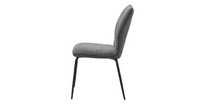 Lot de 2 chaises LIVARA – Tissu gris – Pieds métal – Design compact – Élégance sobre et moderne 