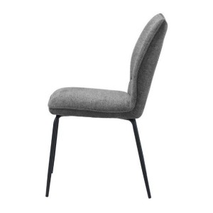 Lot de 2 chaises LIVARA – Tissu gris – Pieds métal – Design compact – Élégance sobre et moderne 