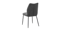 Lot de 2 chaises LIVARA – Tissu gris – Pieds métal – Design compact – Élégance sobre et moderne 