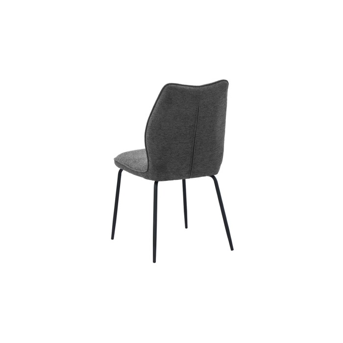 Lot de 2 chaises LIVARA – Tissu gris – Pieds métal – Design compact – Élégance sobre et moderne 