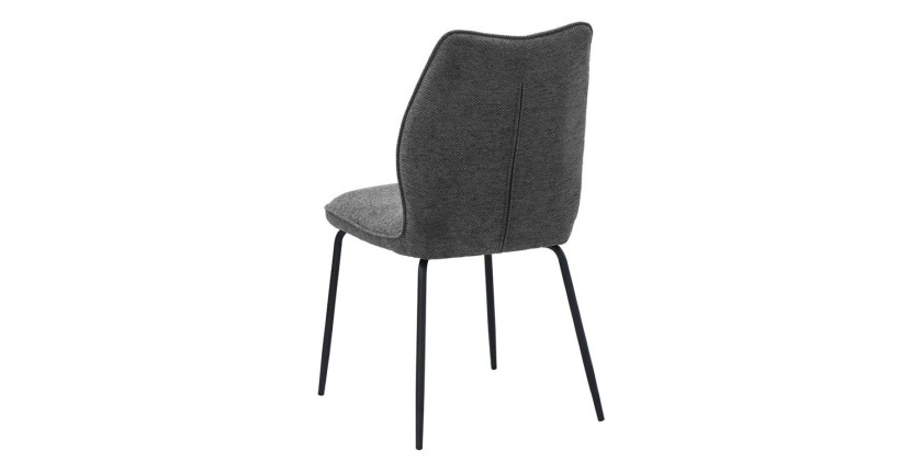 Lot de 2 chaises LIVARA – Tissu gris – Pieds métal – Design compact – Élégance sobre et moderne 