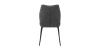 Lot de 2 chaises LIVARA – Tissu gris – Pieds métal – Design compact – Élégance sobre et moderne 