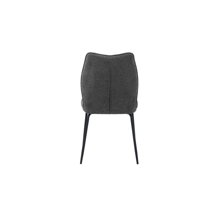 Lot de 2 chaises LIVARA – Tissu gris – Pieds métal – Design compact – Élégance sobre et moderne 