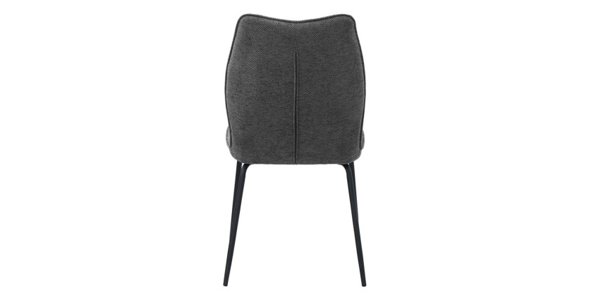 Lot de 2 chaises LIVARA – Tissu gris – Pieds métal – Design compact – Élégance sobre et moderne 
