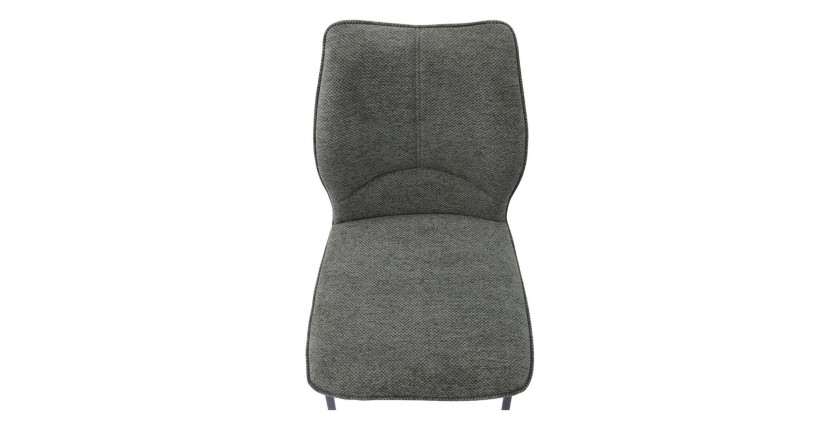 Lot de 2 chaises LIVARA – Tissu gris – Pieds métal – Design compact – Élégance sobre et moderne 