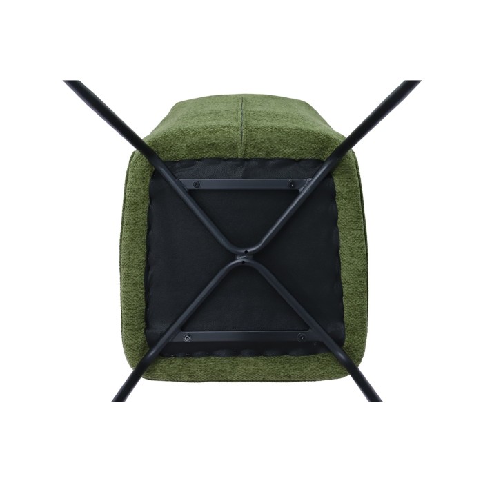 Lot de 2 chaises LIVARA – Tissu vert – Pieds métal – Design compact – Élégance naturelle et contemporaine 