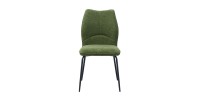 Lot de 2 chaises LIVARA – Tissu vert – Pieds métal – Design compact – Élégance naturelle et contemporaine 
