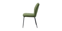 Lot de 2 chaises LIVARA – Tissu vert – Pieds métal – Design compact – Élégance naturelle et contemporaine 