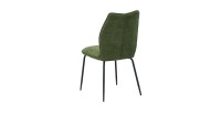 Lot de 2 chaises LIVARA – Tissu vert – Pieds métal – Design compact – Élégance naturelle et contemporaine 