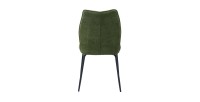 Lot de 2 chaises LIVARA – Tissu vert – Pieds métal – Design compact – Élégance naturelle et contemporaine 