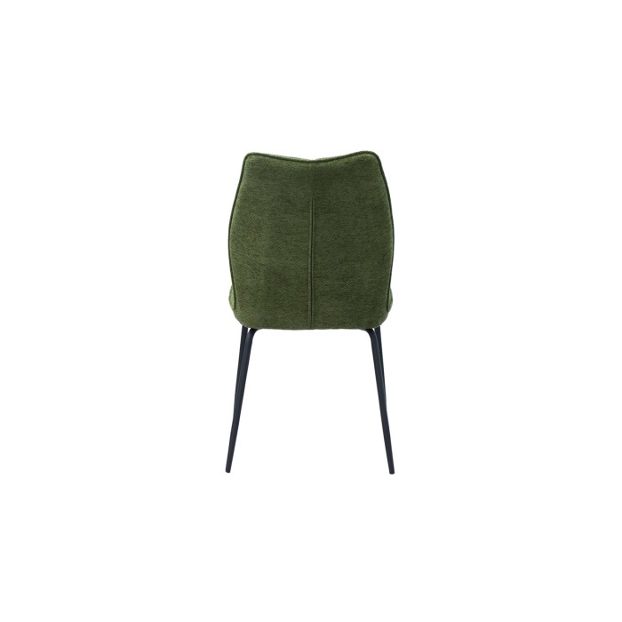 Lot de 2 chaises LIVARA – Tissu vert – Pieds métal – Design compact – Élégance naturelle et contemporaine 