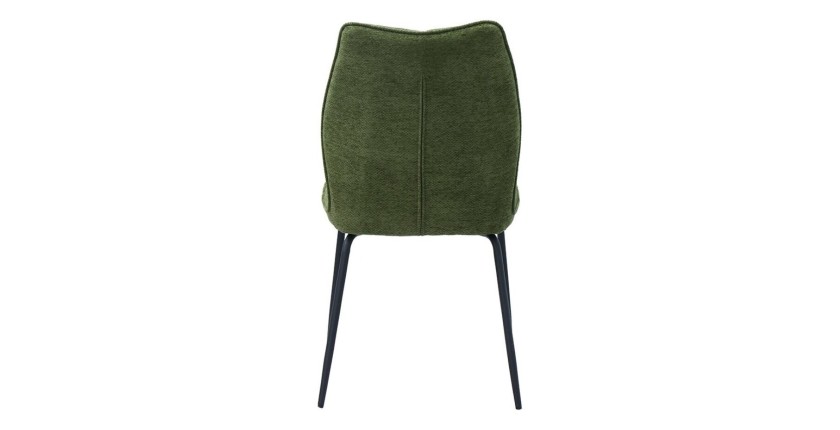 Lot de 2 chaises LIVARA – Tissu vert – Pieds métal – Design compact – Élégance naturelle et contemporaine 
