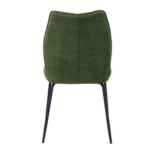 Lot de 2 chaises LIVARA – Tissu vert – Pieds métal – Design compact – Élégance naturelle et contemporaine 
