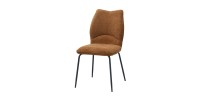 Lot de 2 chaises LIVARA – Tissu rouille – Pieds métal – Design compact – Élégance chaleureuse et tendance 