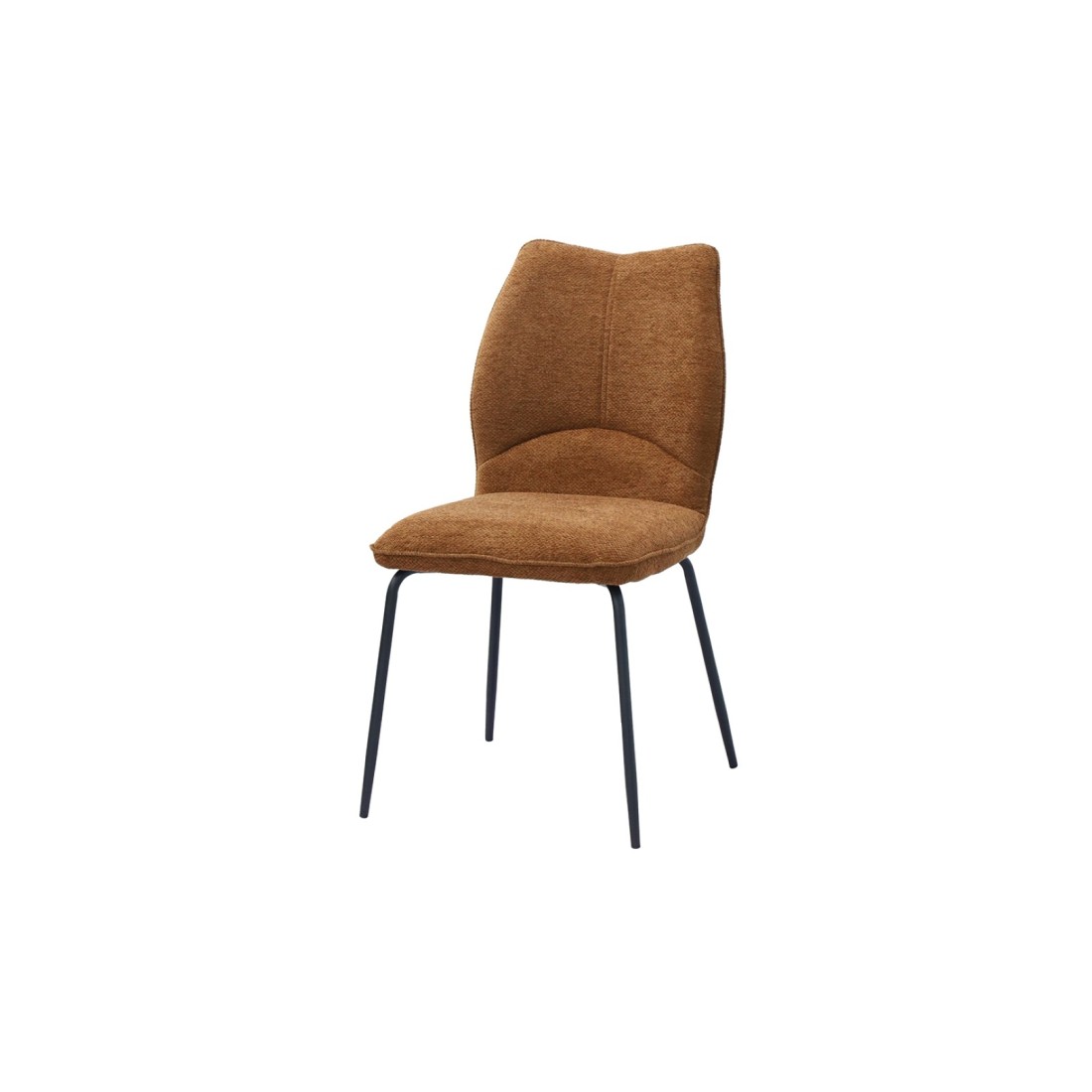 Lot de 2 chaises LIVARA – Tissu rouille – Pieds métal – Design compact – Élégance chaleureuse et tendance 