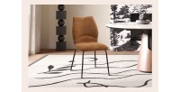 Lot de 2 chaises LIVARA – Tissu rouille – Pieds métal – Design compact – Élégance chaleureuse et tendance 