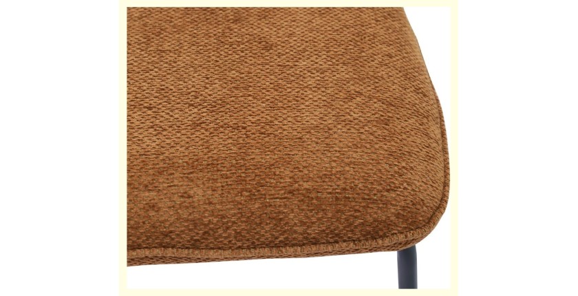 Lot de 2 chaises LIVARA – Tissu rouille – Pieds métal – Design compact – Élégance chaleureuse et tendance 