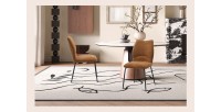 Lot de 2 chaises LIVARA – Tissu rouille – Pieds métal – Design compact – Élégance chaleureuse et tendance 