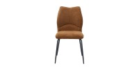 Lot de 2 chaises LIVARA – Tissu rouille – Pieds métal – Design compact – Élégance chaleureuse et tendance 