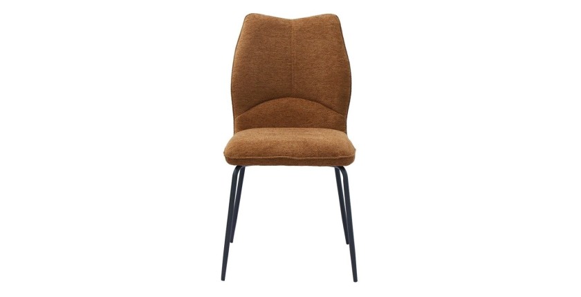 Lot de 2 chaises LIVARA – Tissu rouille – Pieds métal – Design compact – Élégance chaleureuse et tendance 