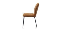 Lot de 2 chaises LIVARA – Tissu rouille – Pieds métal – Design compact – Élégance chaleureuse et tendance 