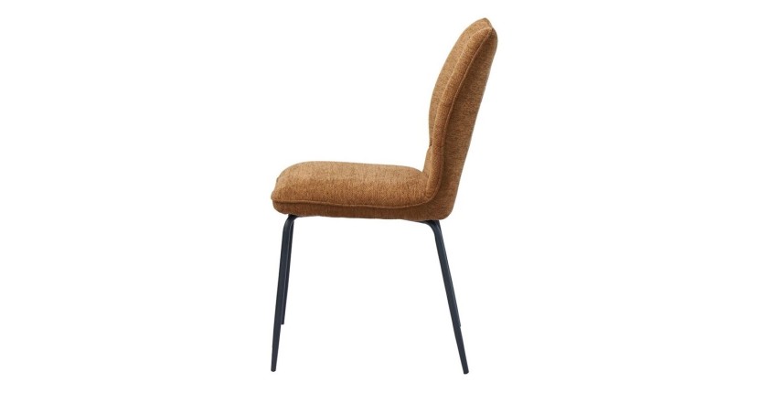 Lot de 2 chaises LIVARA – Tissu rouille – Pieds métal – Design compact – Élégance chaleureuse et tendance 